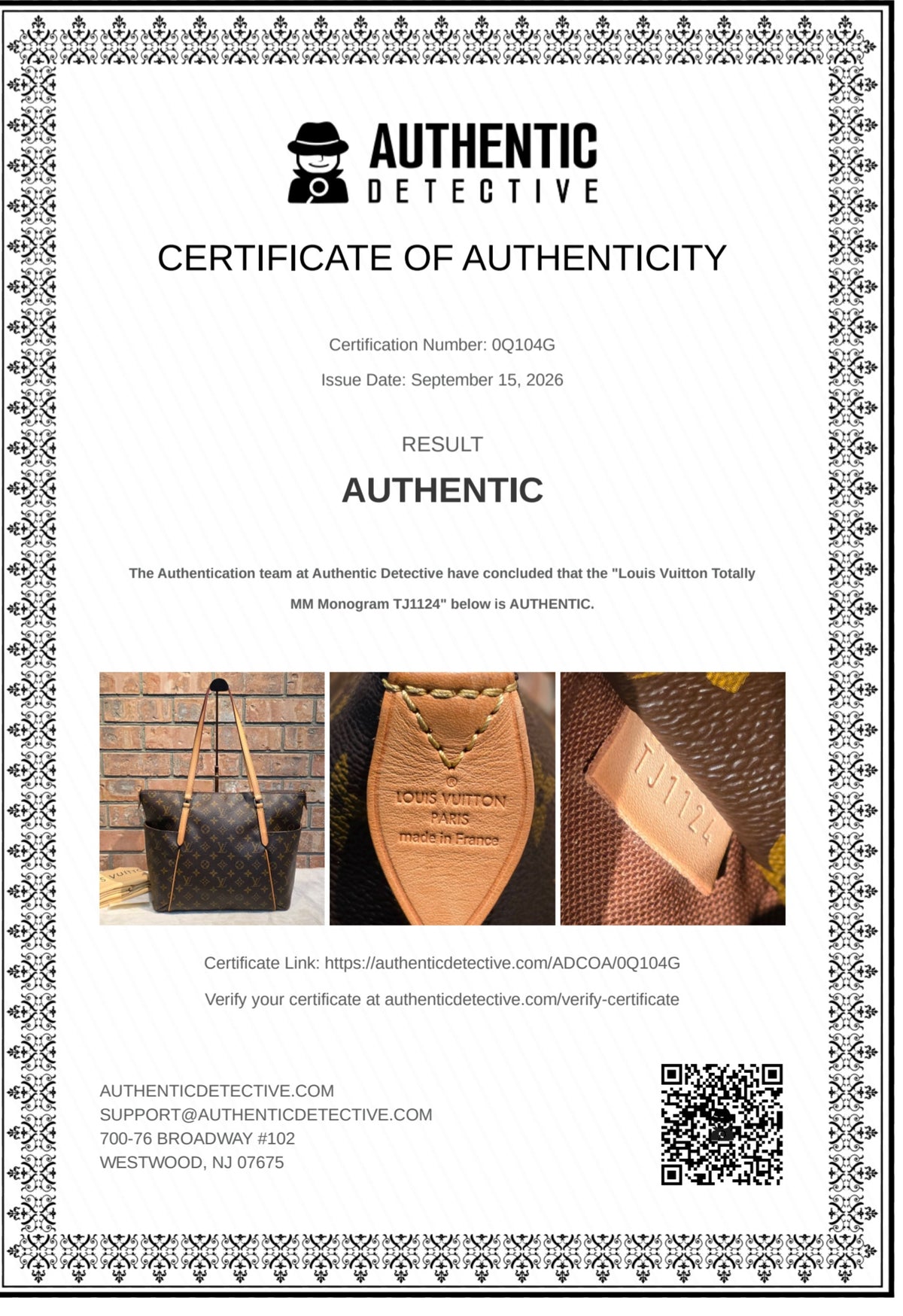 Authentic Louis Vuitton Totally MM Monogram