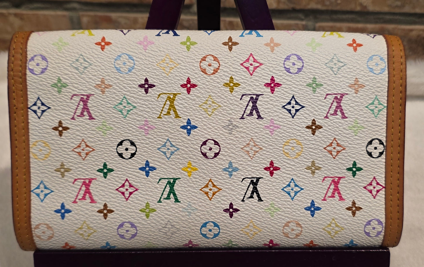 Authentic Louis Vuitton Multicolor Blanc Porte Tresor Wallet