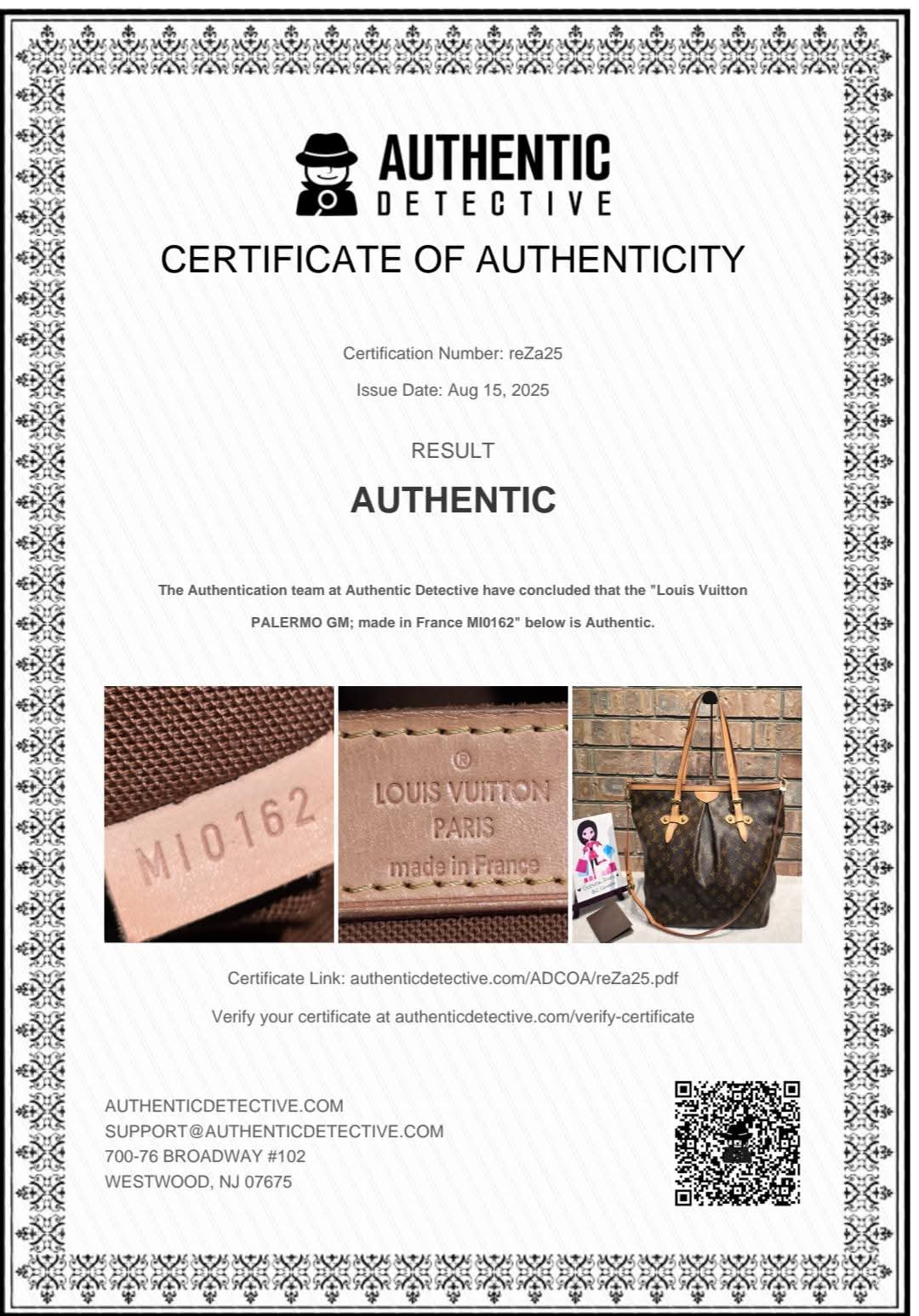Authentic Louis Vuitton Palermo GM