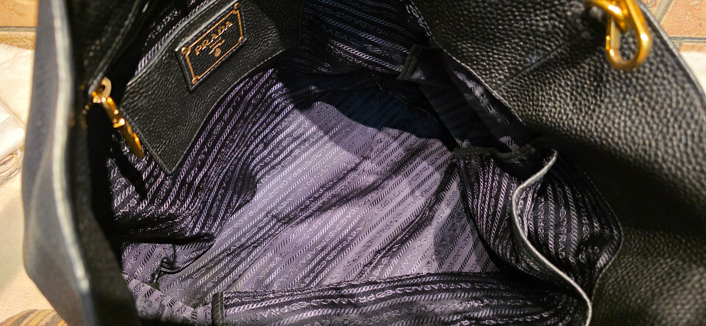 Authentic Prada Vitello Daino Leather Shopping Tote