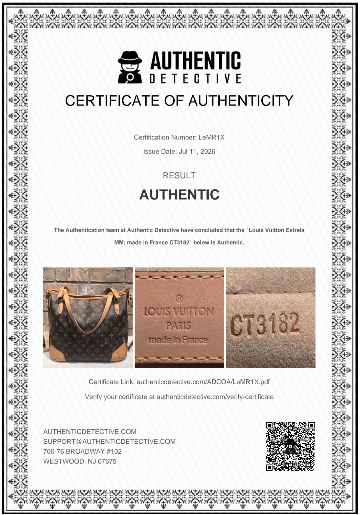 Authentic Louis Vuitton Estrela MM