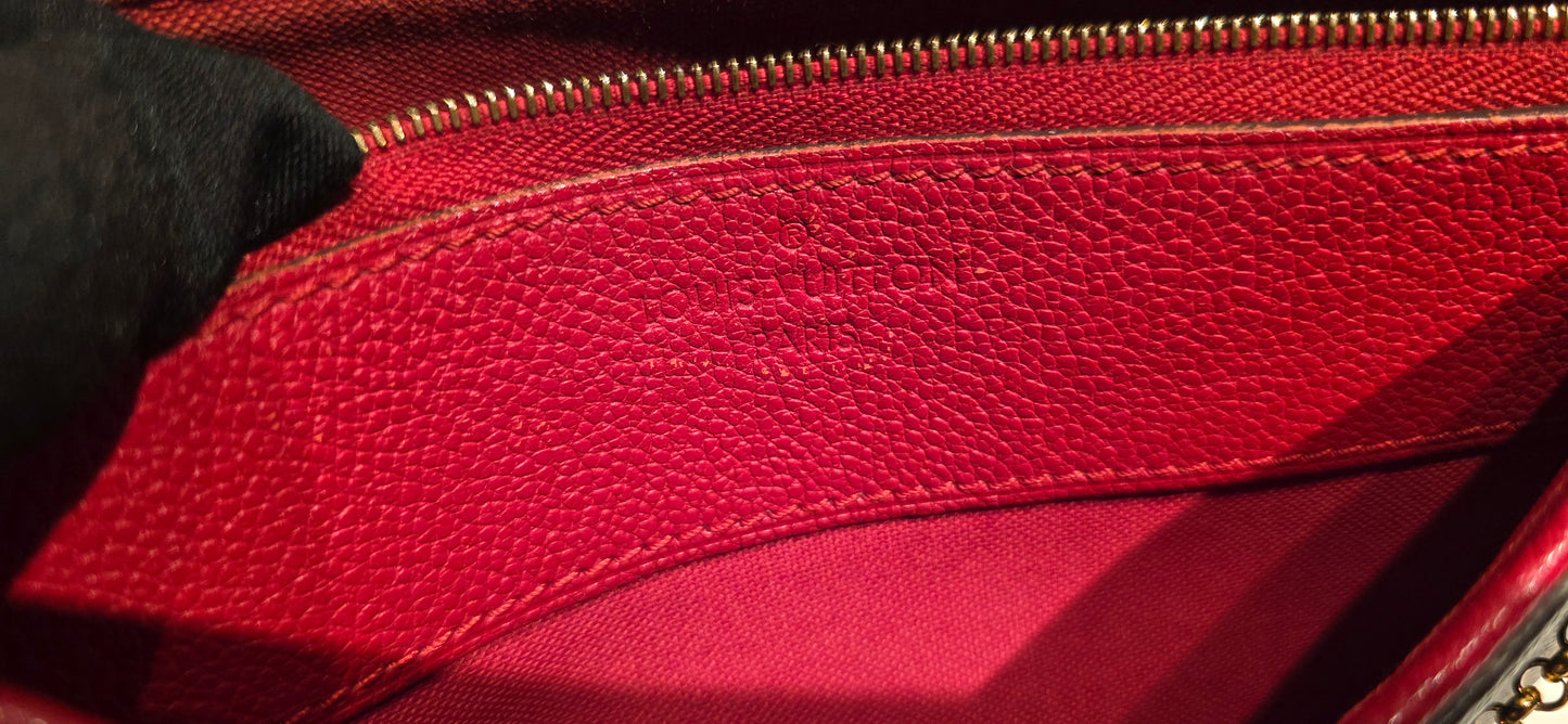 Authentic Louis Vuitton Pallas Clutch Red