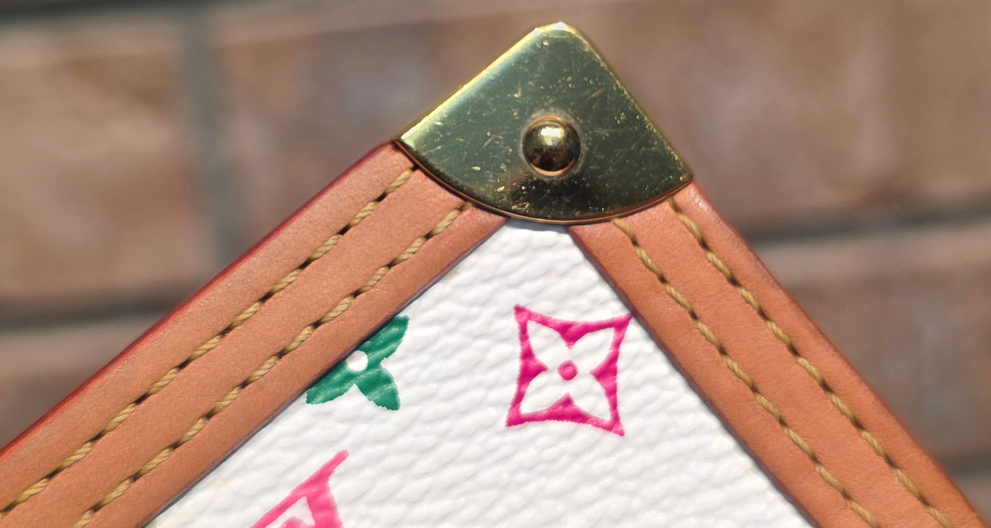 Authentic Louis Vuitton Multicolor Blanc Porte Tresor Wallet