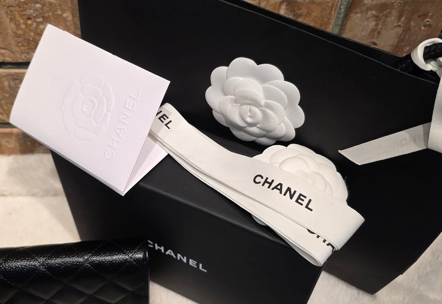 Authentic Chanel Caviar Long Walllet - Black
