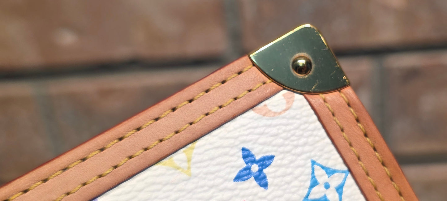 Authentic Louis Vuitton Multicolor Blanc Porte Tresor Wallet