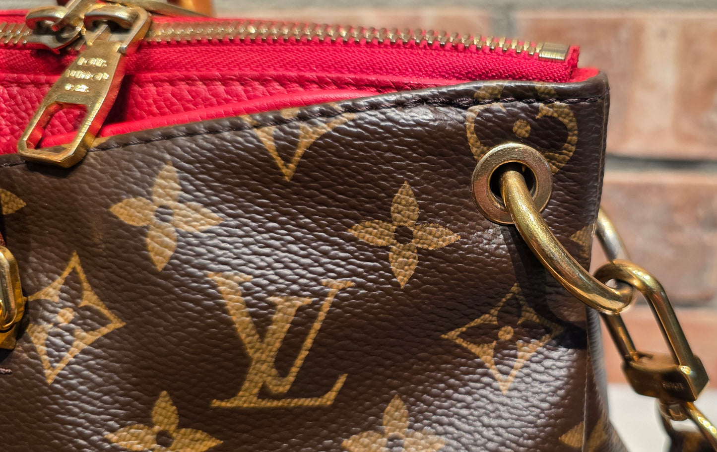 Authentic Louis Vuitton Pallas MM Red