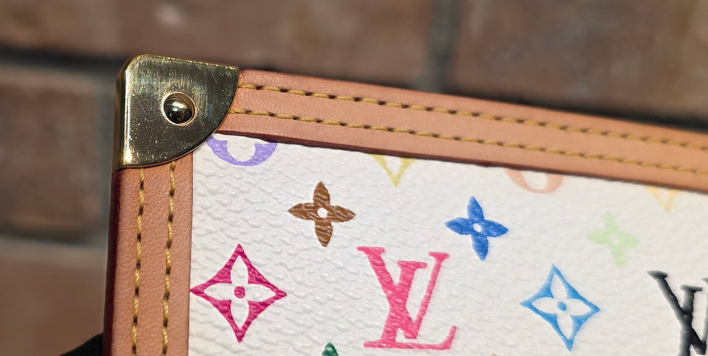 Authentic Louis Vuitton Multicolor Blanc Porte Tresor Wallet