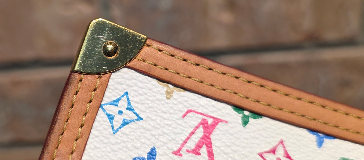 Authentic Louis Vuitton Multicolor Blanc Porte Tresor Wallet