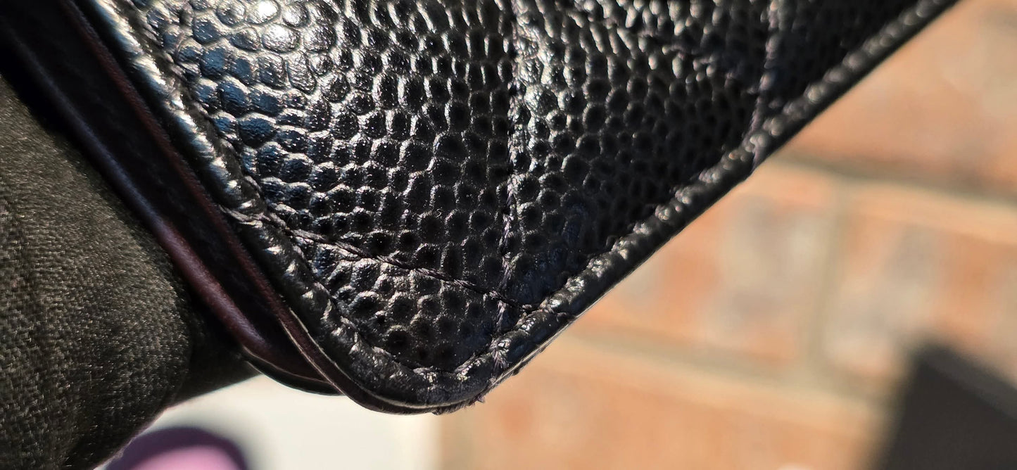 Authentic Chanel Caviar Long Walllet - Black