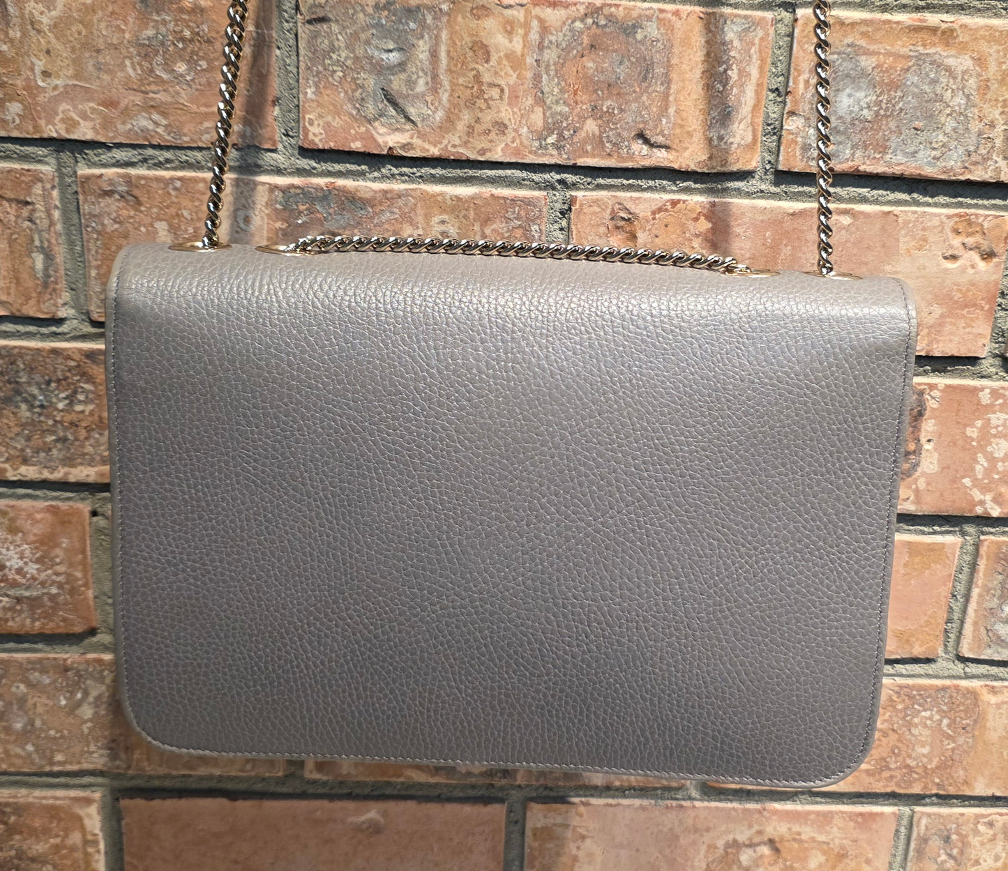 Authentic Gucci Interlocking GG Shoulder Bag in Gray