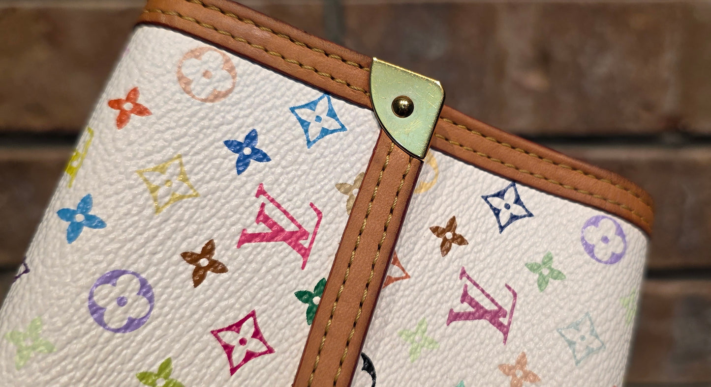Authentic Louis Vuitton Multicolor Blanc Porte Tresor Wallet