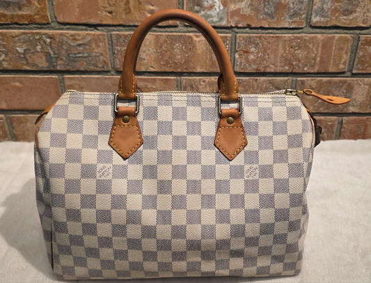 Authentic Louis Vuitton Speedy 30 Damier Azur