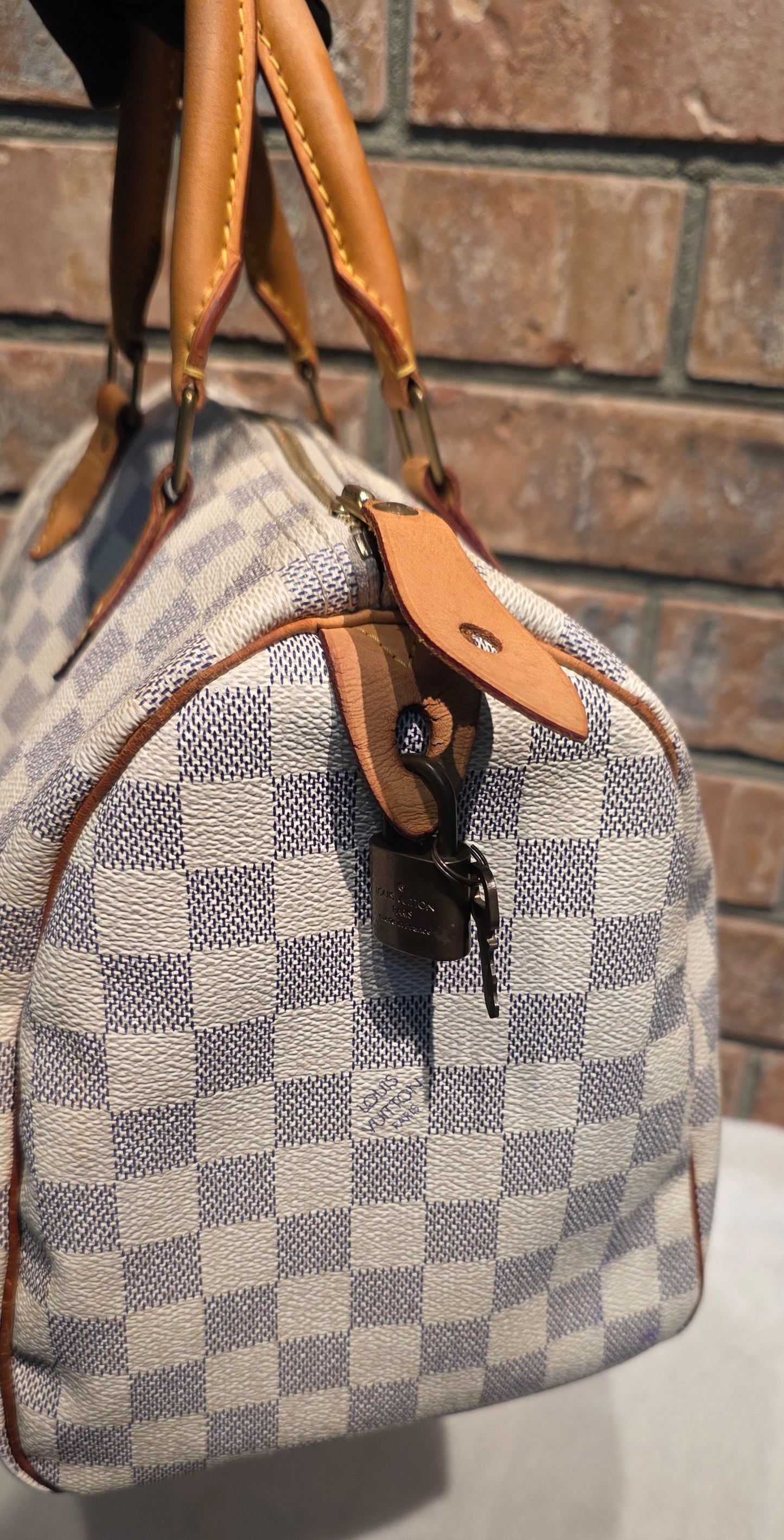 Authentic Louis Vuitton Speedy 30 Damier Azur
