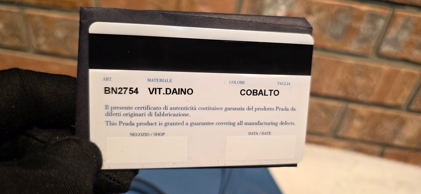 Authentic Prada Vitello Daino Leather Tote in Cobalt/Blue