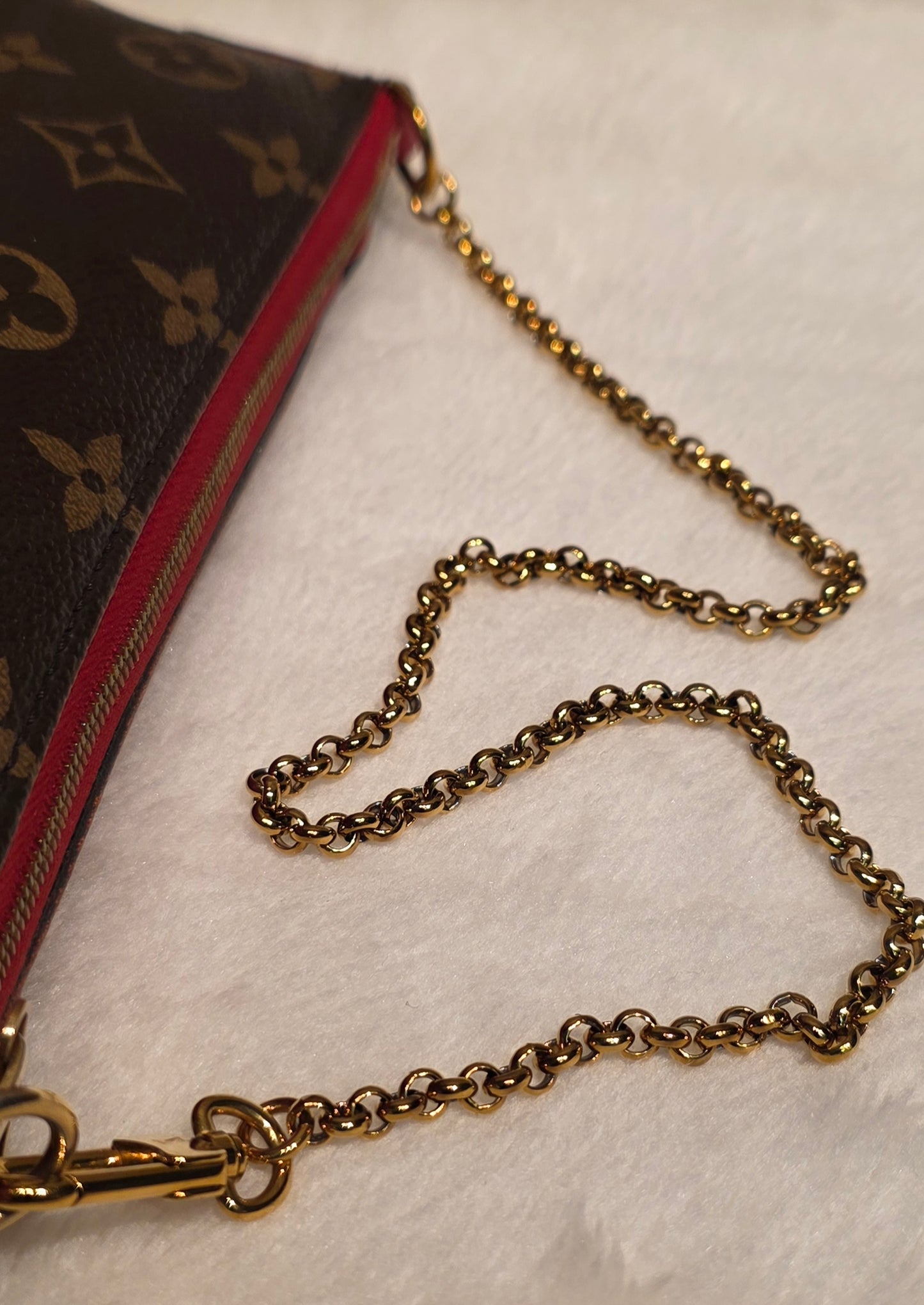 Authentic Louis Vuitton Pallas Clutch Red