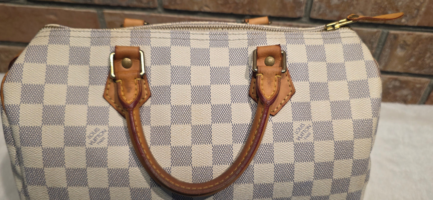 Authentic Louis Vuitton Speedy 30 Damier Azur
