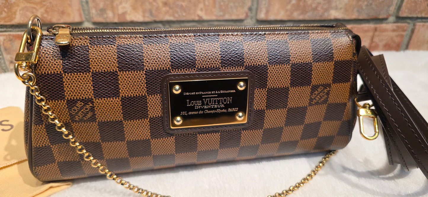Authentic Louis Vuitton Eva Damier Ebene Crossbody