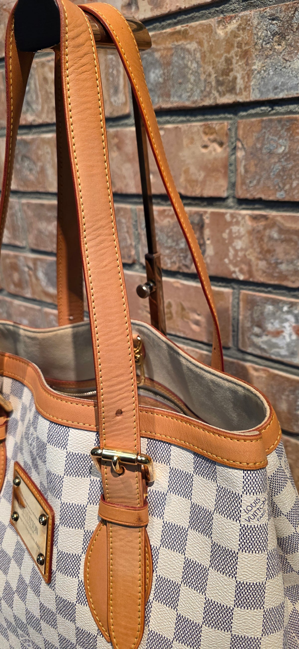 Authentic Louis Vuitton Hampstead MM Damier Azur