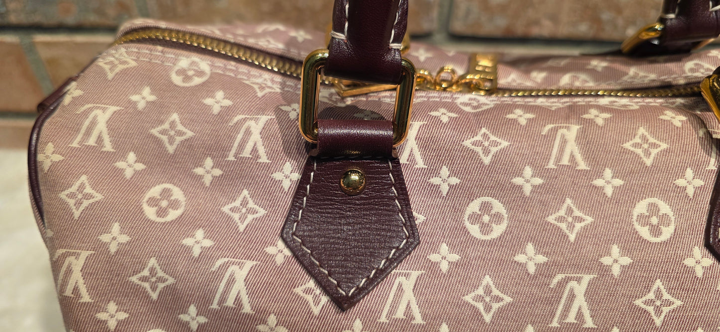 Authentic Louis Vuitton Speedy Bandouliere 30 Mini Lin (Sepia)