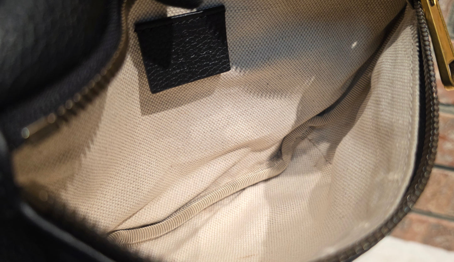 Authentic Gucci GG Logo Print Belt Bag - Small