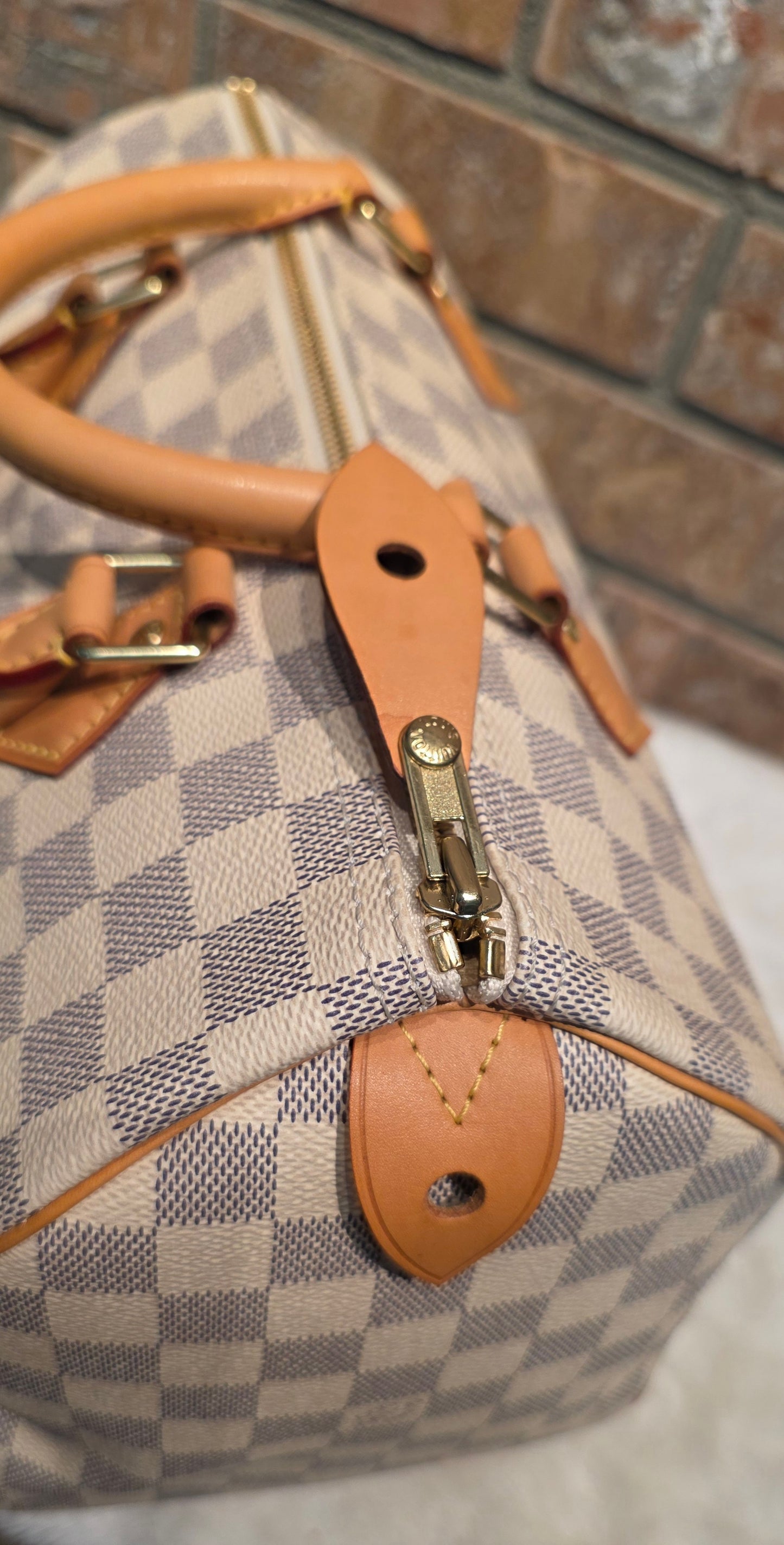 Authentic Louis Vuitton Speedy 30 Damier Azur