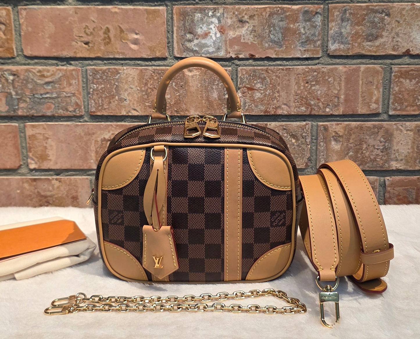 Authentic Louis Vuitton Valisette Souple BB Damier Ebene