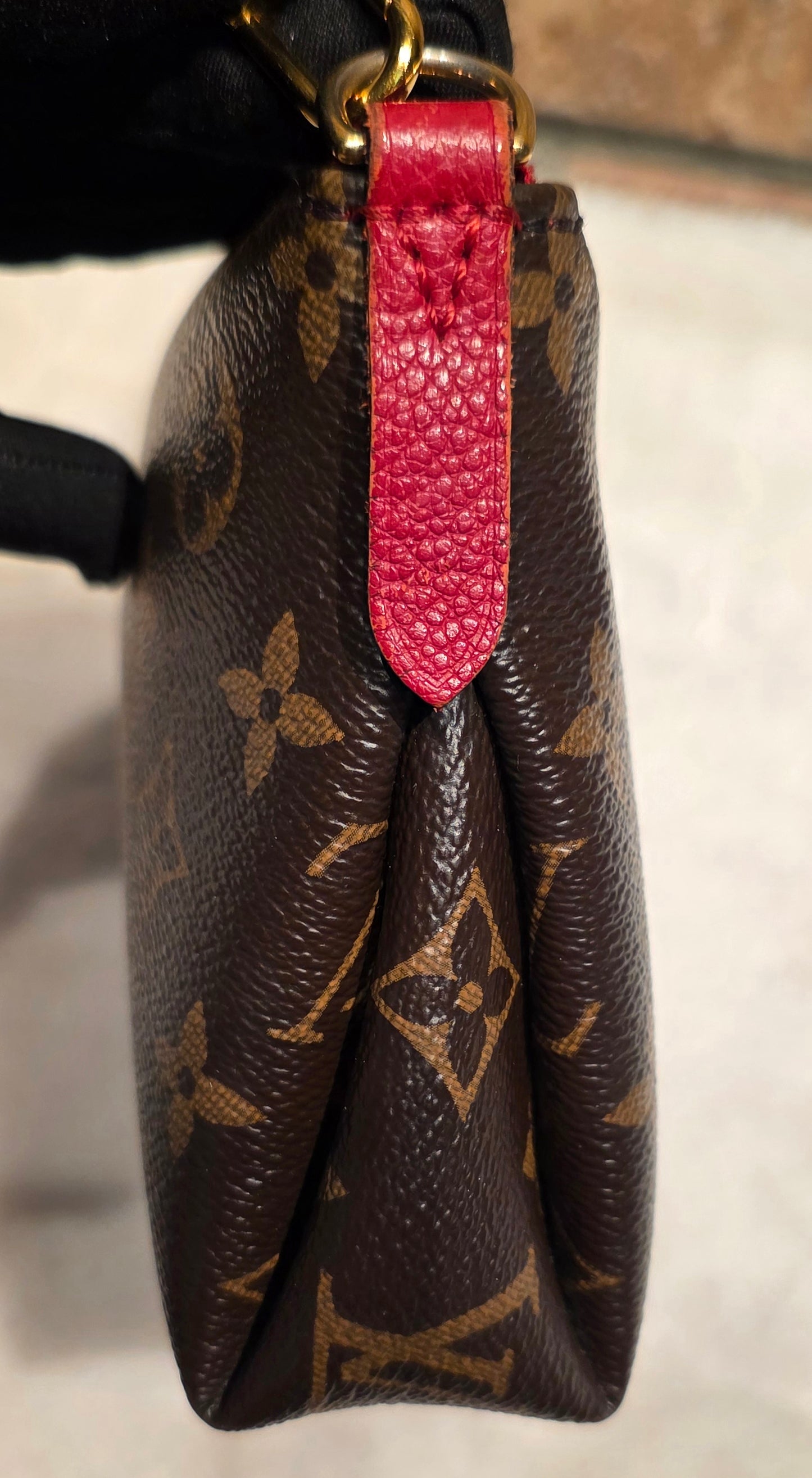 Authentic Louis Vuitton Pallas Clutch Red