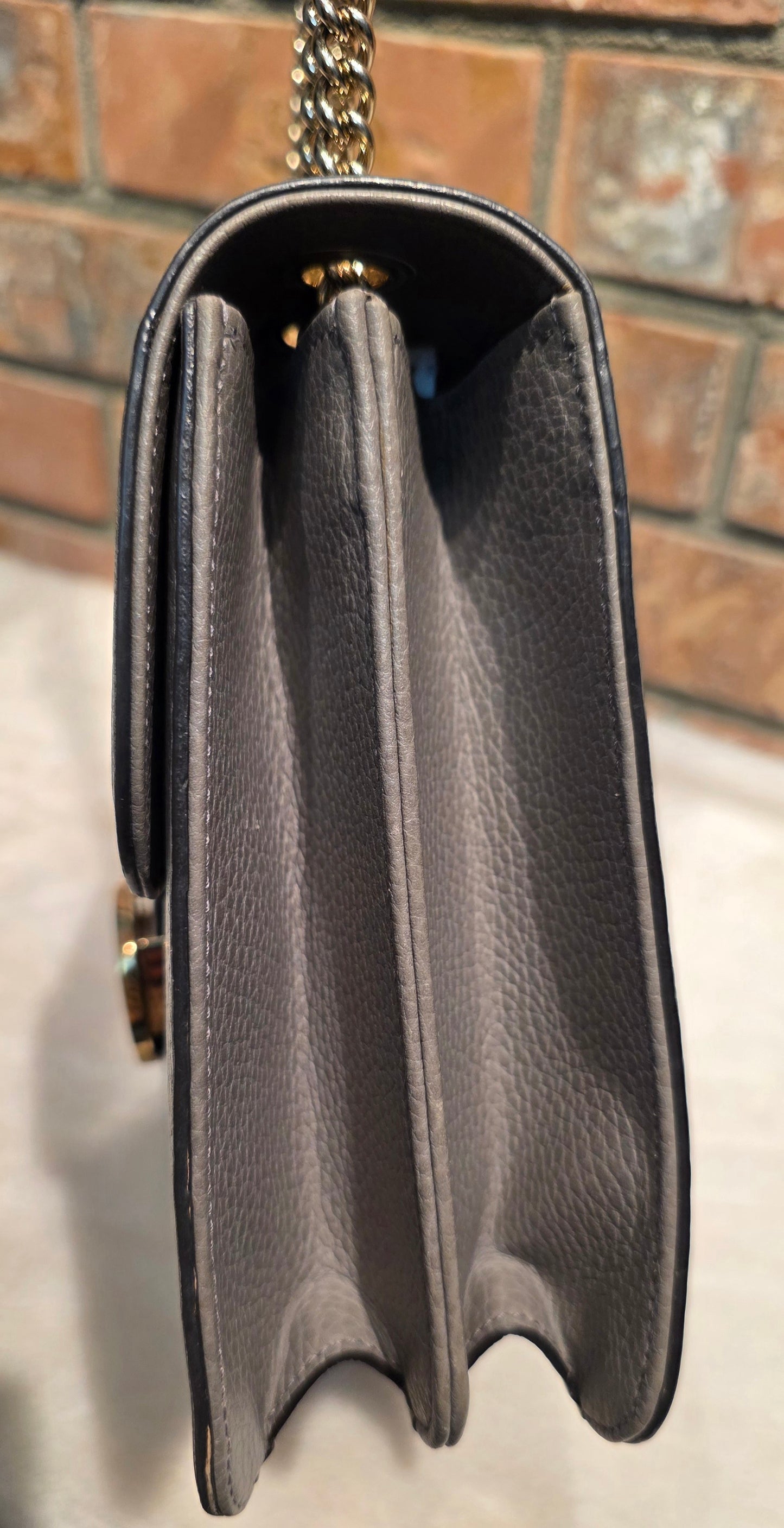 Authentic Gucci Interlocking GG Shoulder Bag in Gray