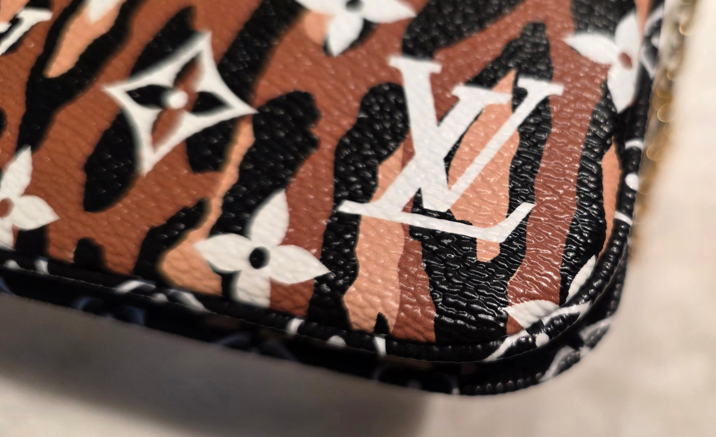 Authentic Louis Vuitton Double Zip Pochette Giant Monogram Jungle Edition