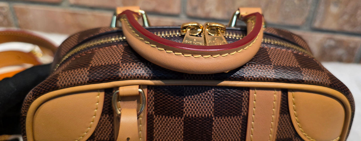 Authentic Louis Vuitton Valisette Souple BB Damier Ebene