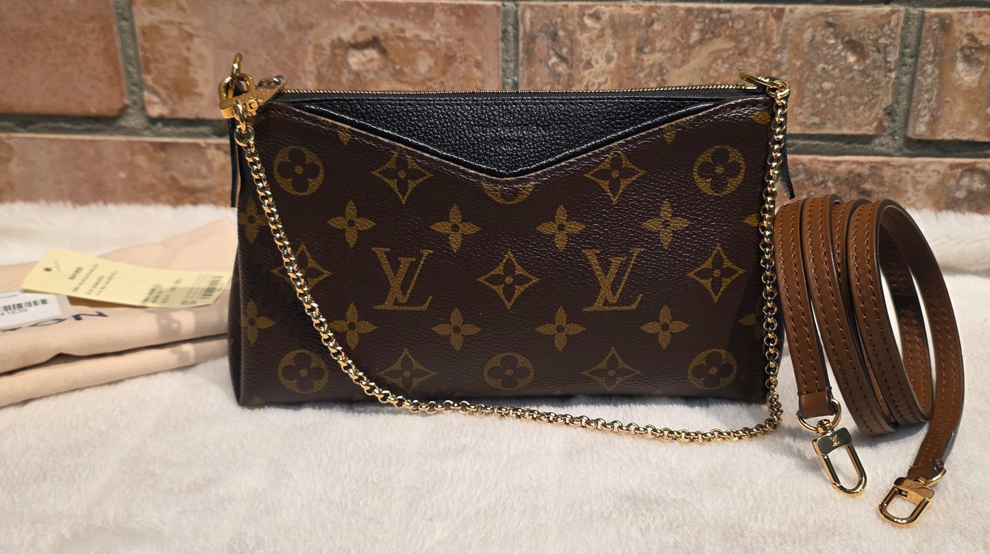 Authentic Louis Vuitton Pallas Clutch Noir