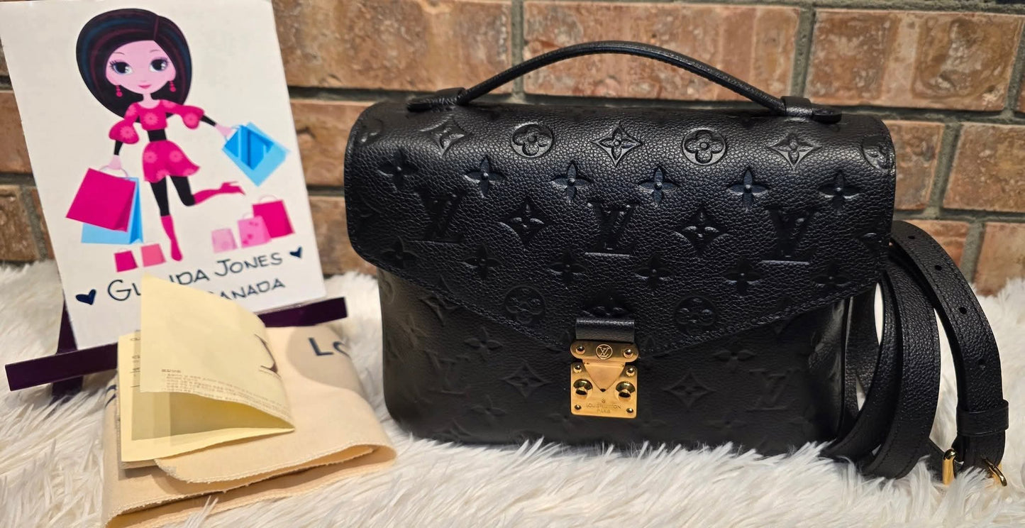 Authentic Pochette Metis Empreinte Noir