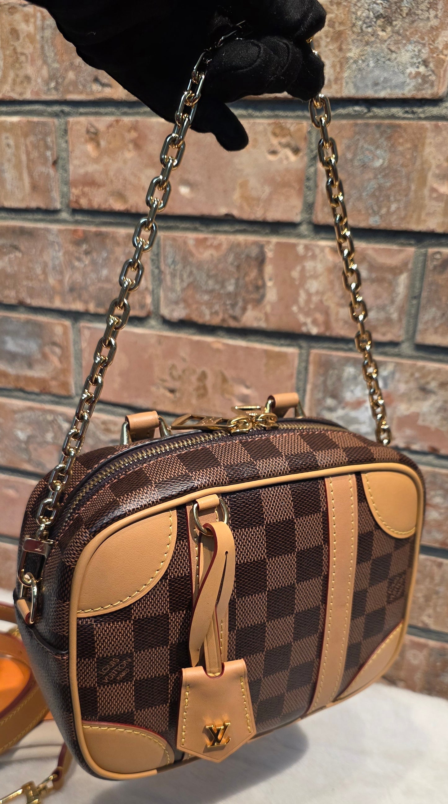 Authentic Louis Vuitton Valisette Souple BB Damier Ebene