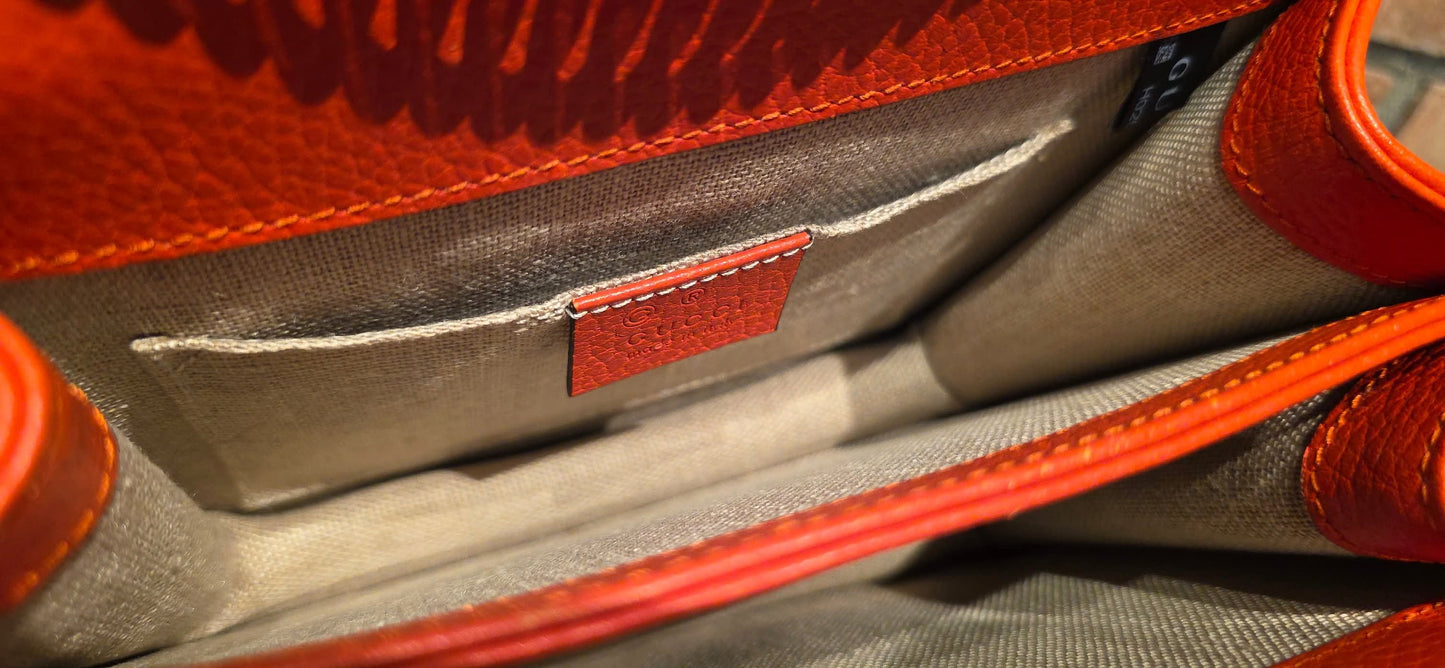 Authentic Gucci GG Interlocking Crossbody in Orange