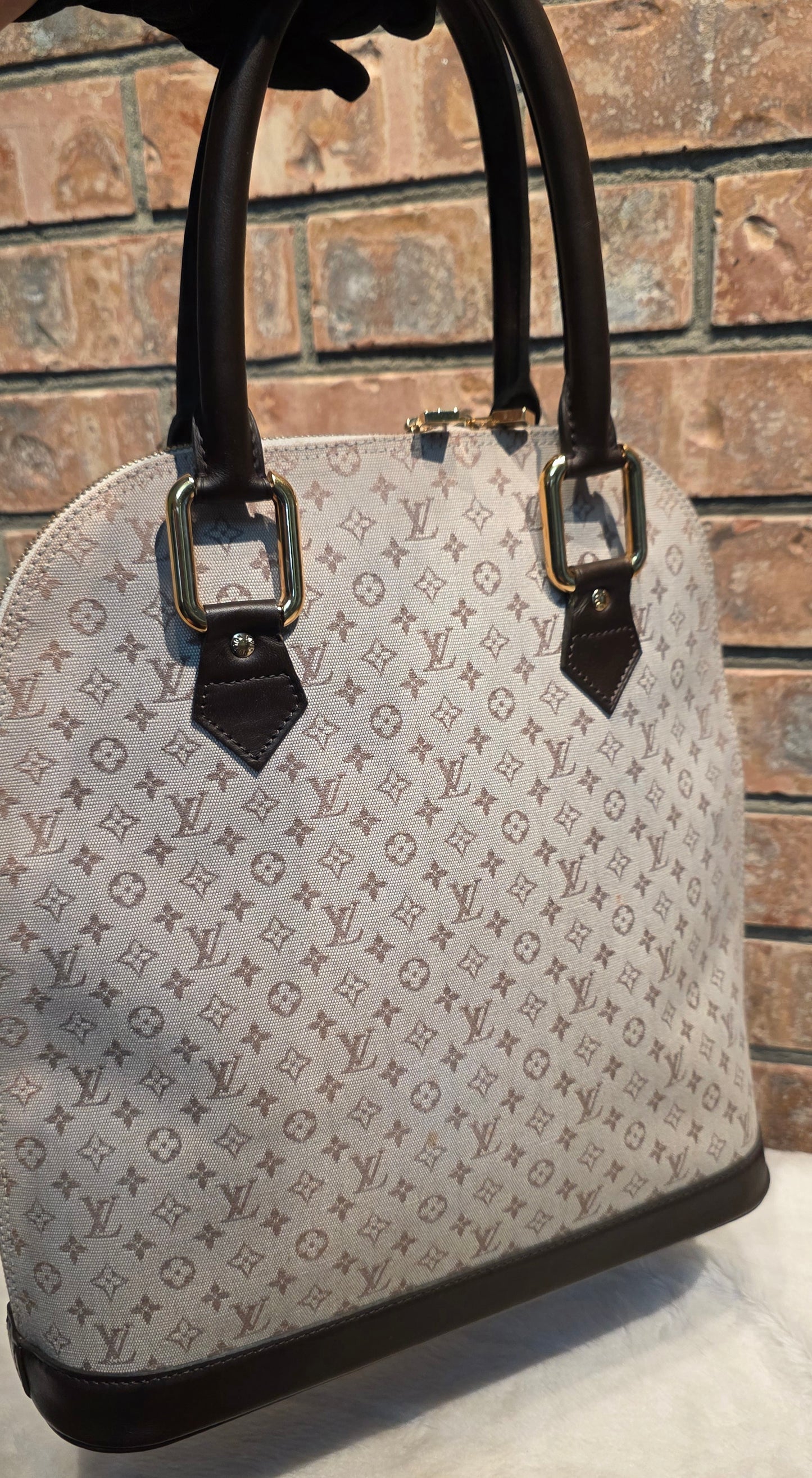 Authentic Louis Vuitton Alma Mini Lin Haut (Tall)