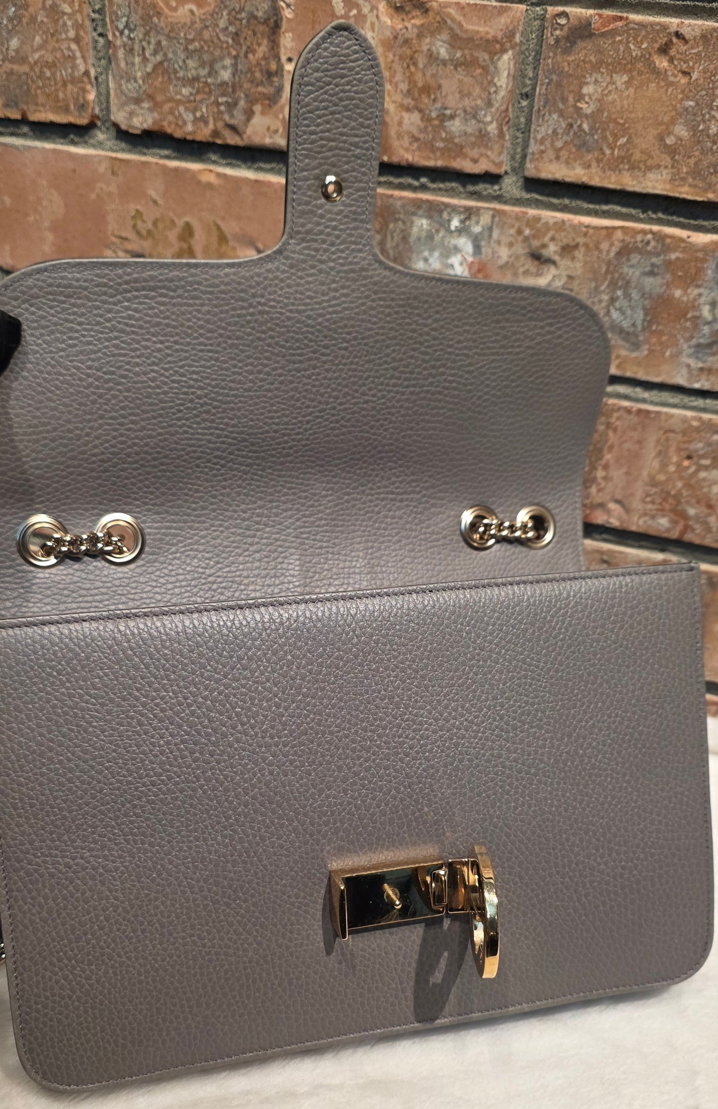 Authentic Gucci Interlocking GG Shoulder Bag in Gray