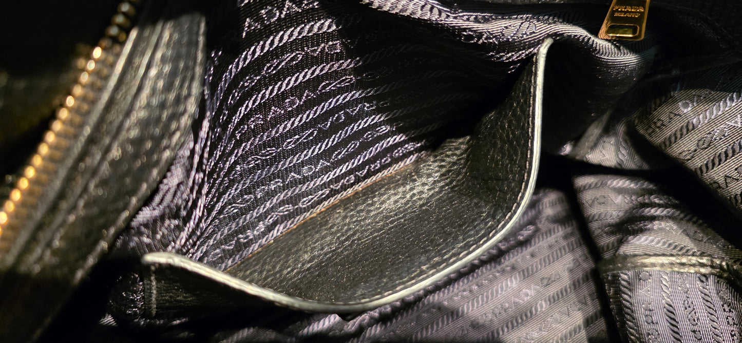 Authentic Prada Vitello Daino Leather Shopping Tote