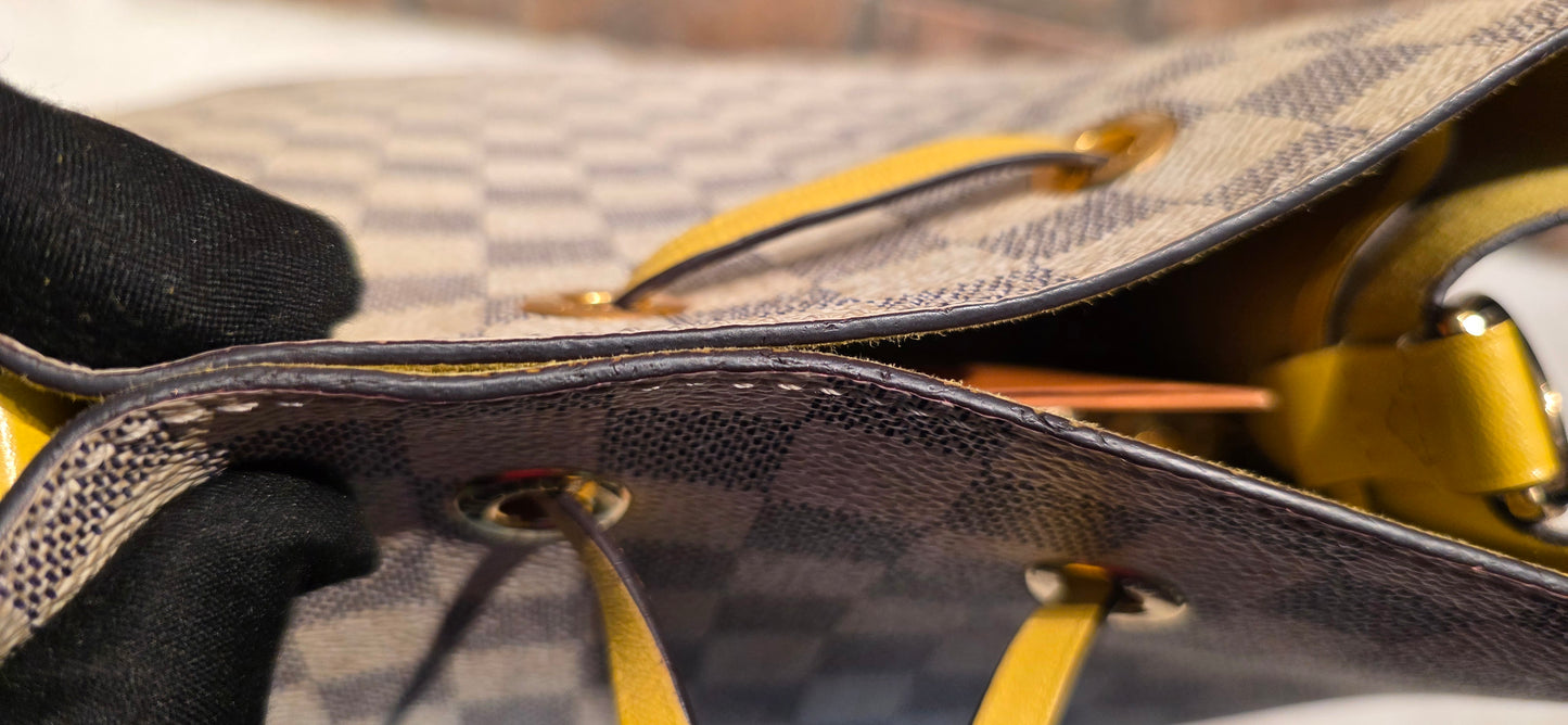 Authentic Louis Vuitton Neonoe MM Damier Azur in Pineapple