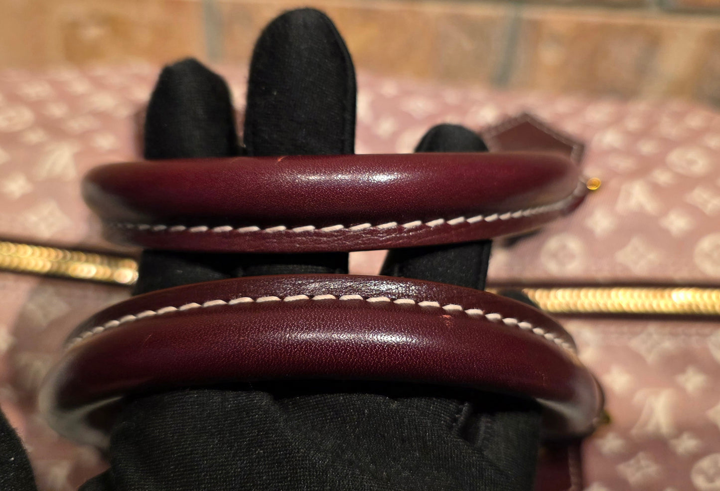 Authentic Louis Vuitton Speedy Bandouliere 30 Mini Lin (Sepia)