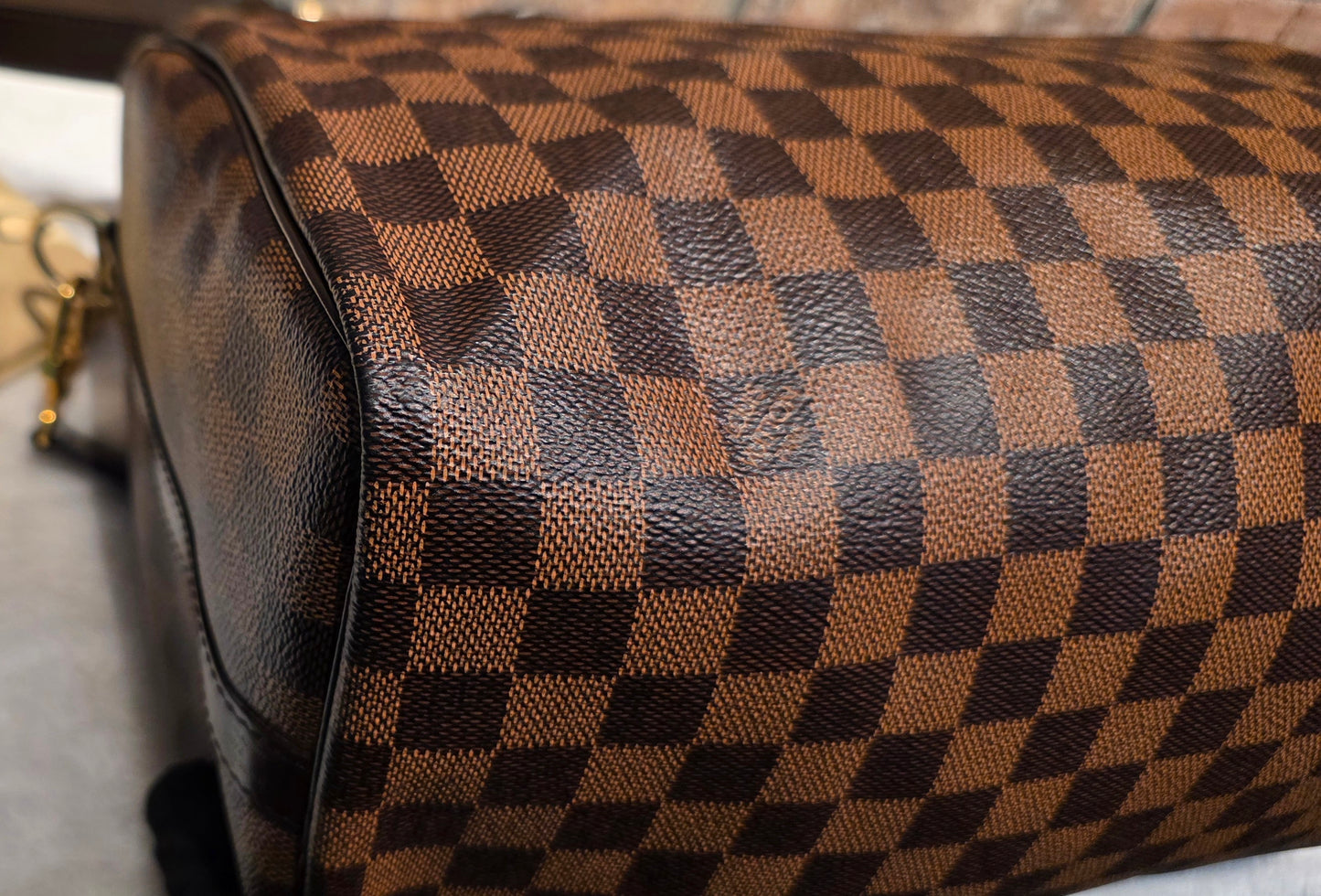 Authentic Louis Vuitton Speedy Bandouliere 30 Damier Ebene