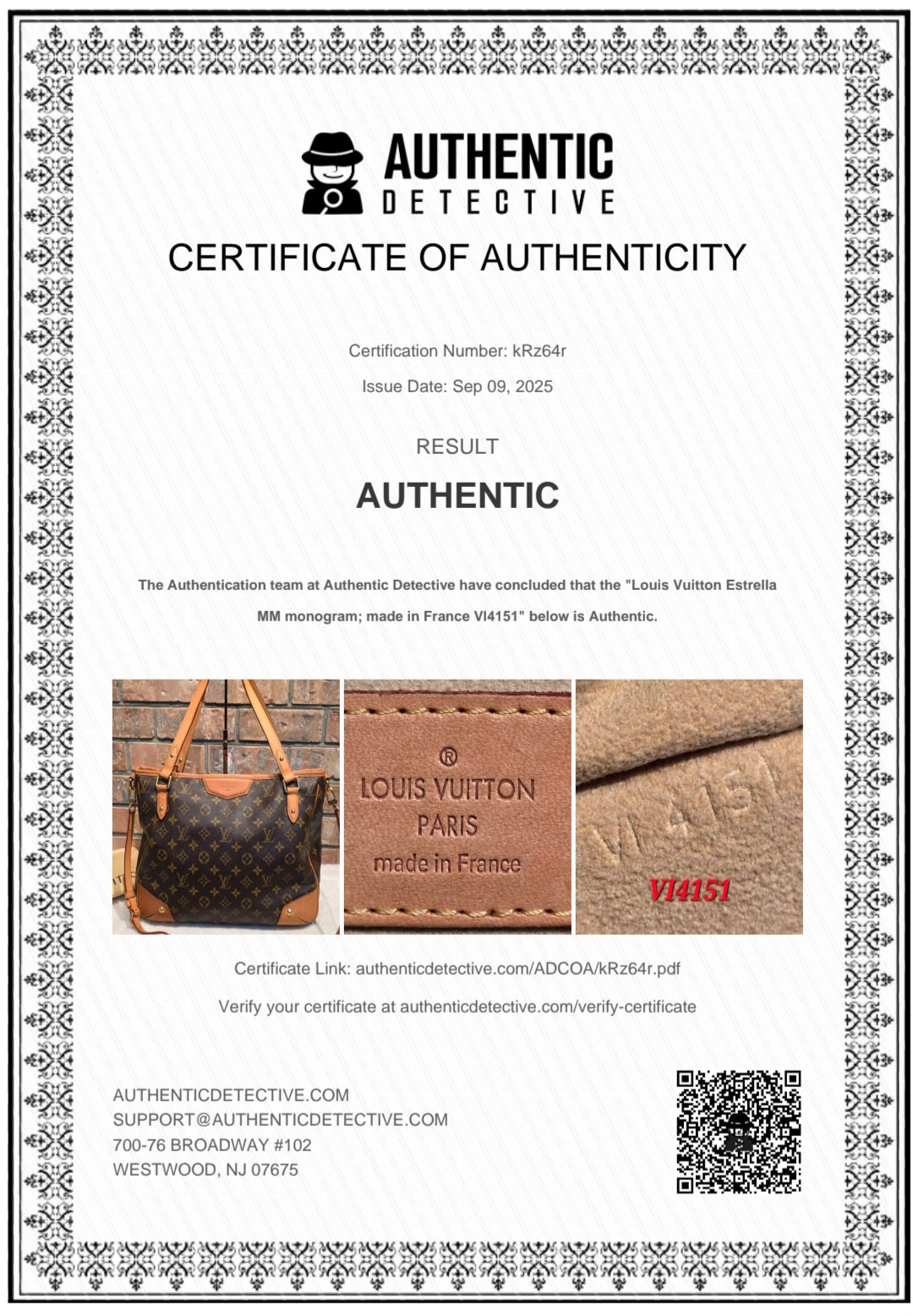 Authentic Louis Vuitton Estrella MM