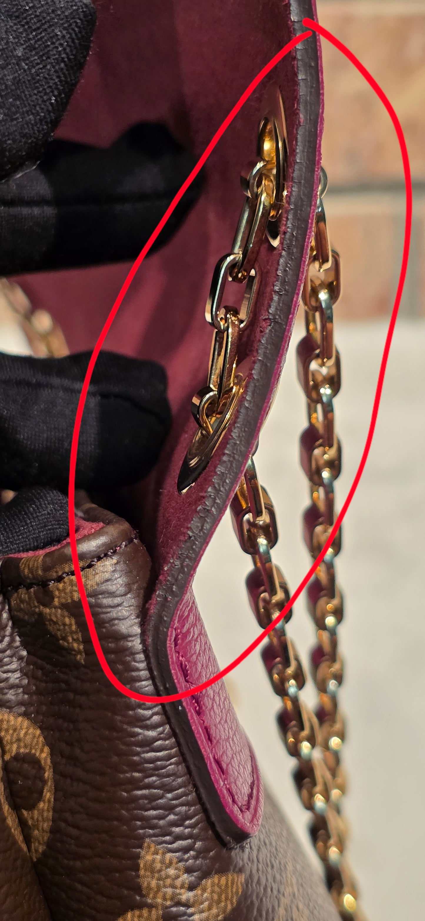 Authentic Louis Vuitton Pallas Chain in Aurore