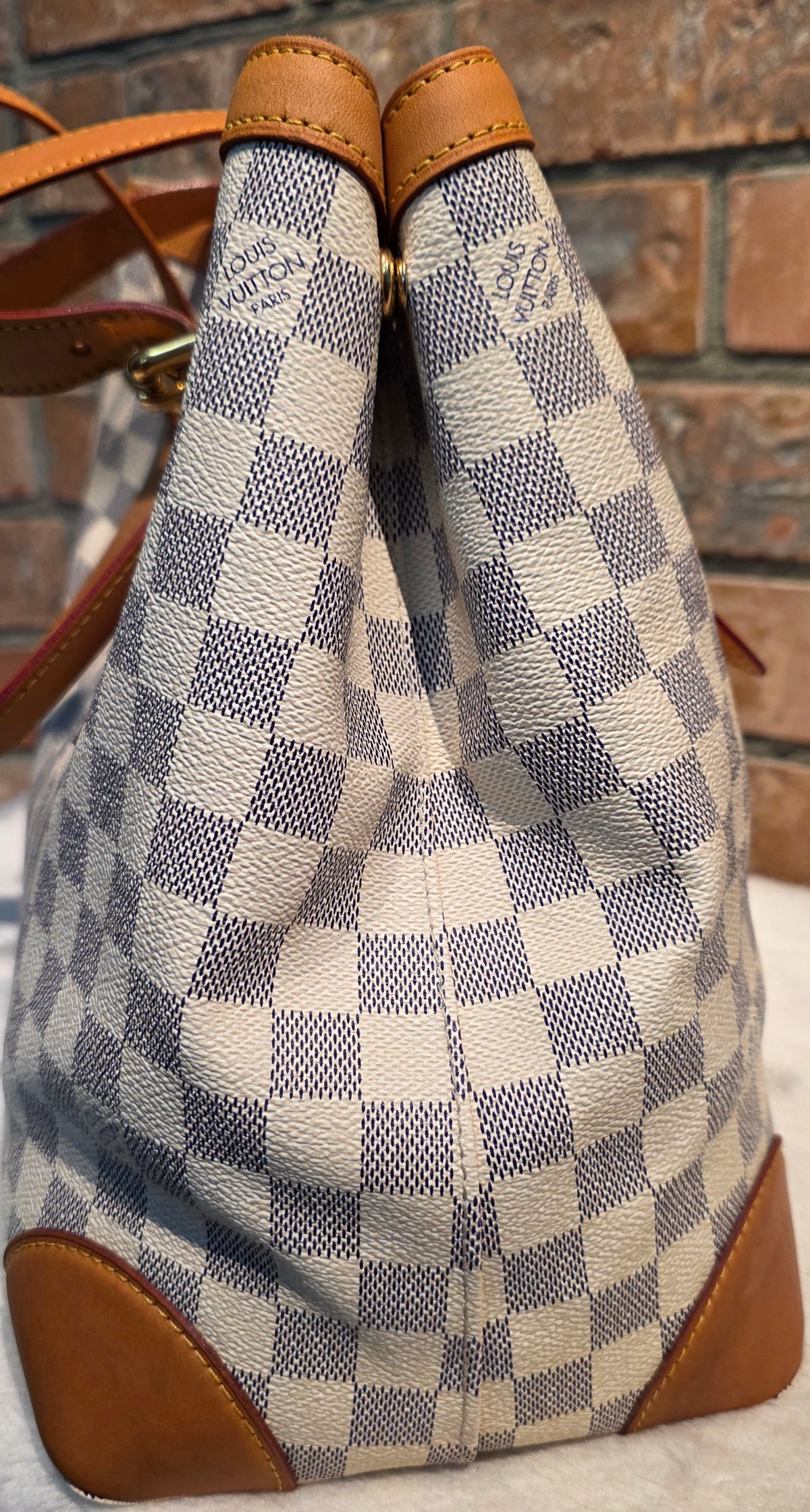 Authentic Louis Vuitton Hampstead MM Damier Azur