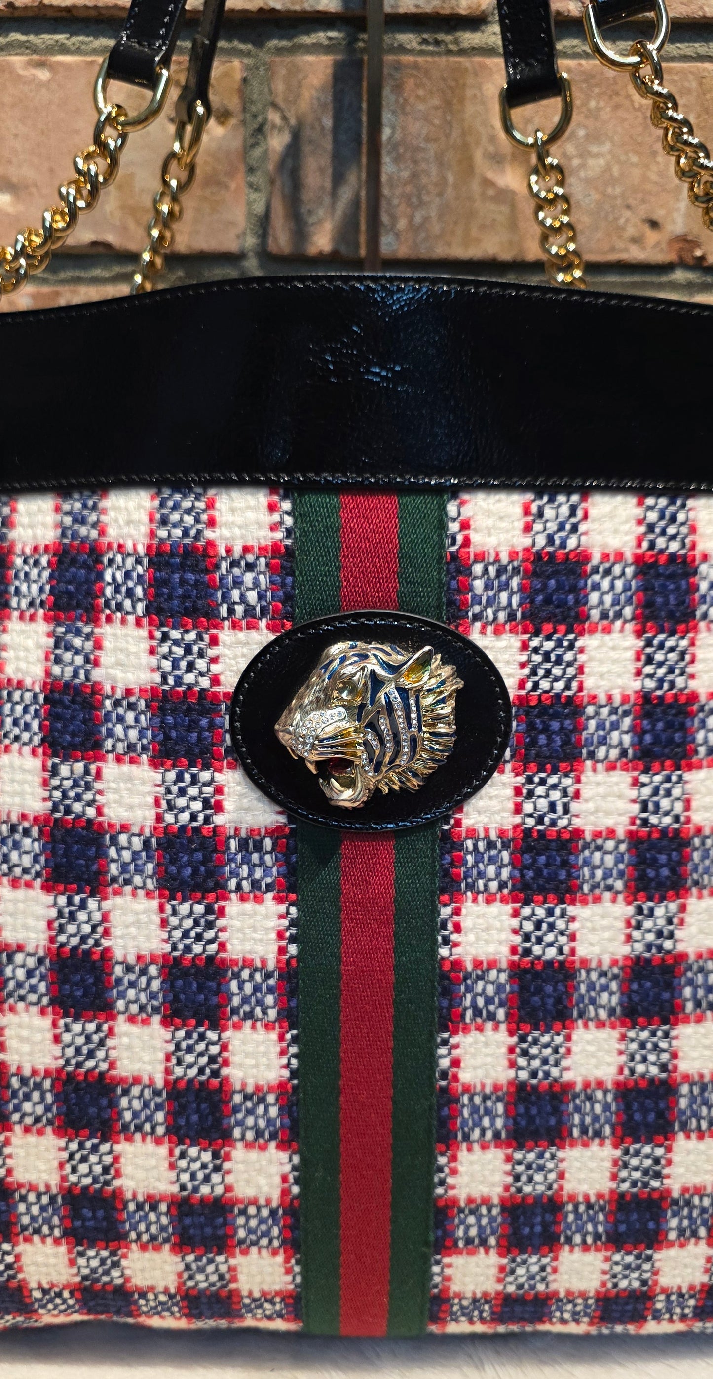 Authentic Gucci Rajah Large Tweed Tote