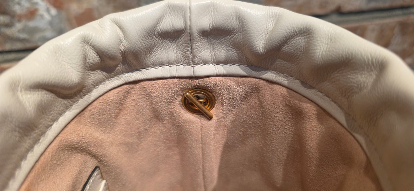 Authentic Gucci Marmont Mini Bucket Bag in Off White