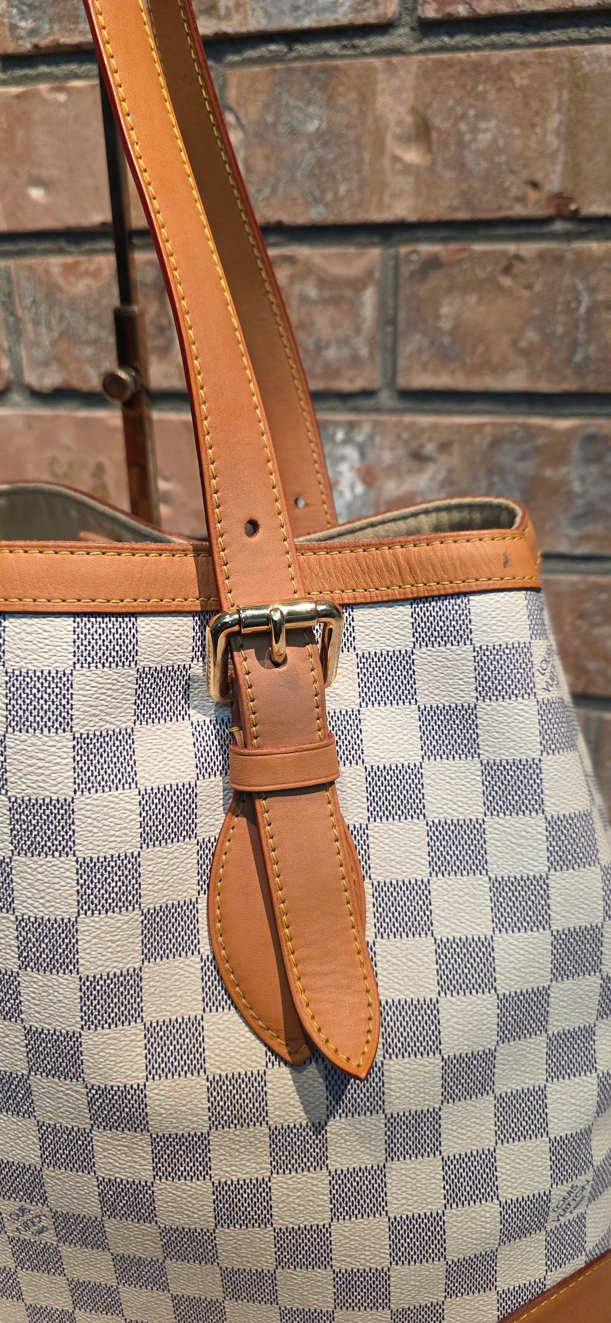 Authentic Louis Vuitton Hampstead MM Damier Azur