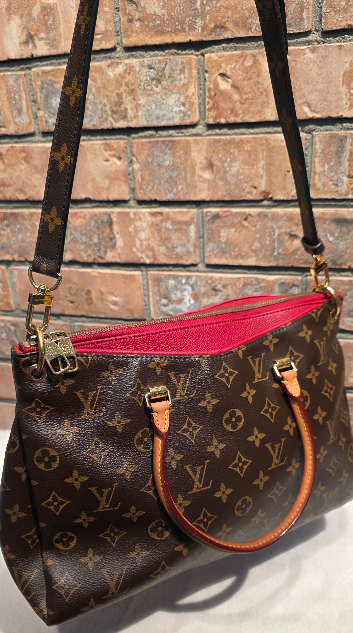 Authentic Louis Vuitton Pallas MM Red