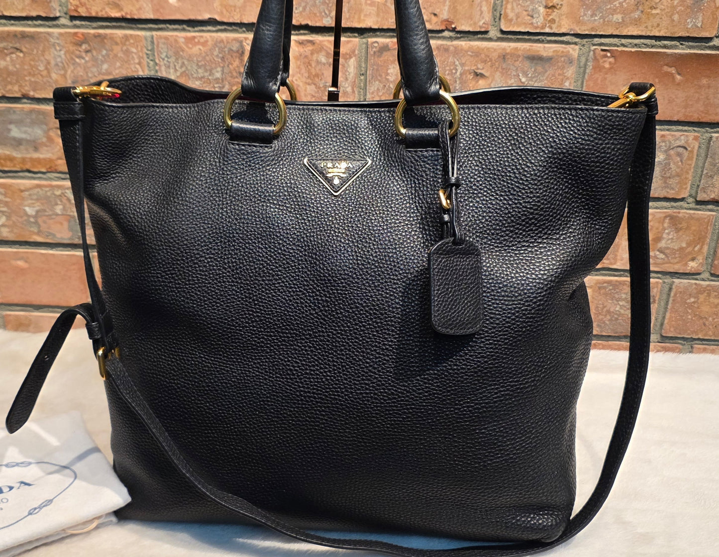 Authentic Prada Vitello Daino Leather Shopping Tote
