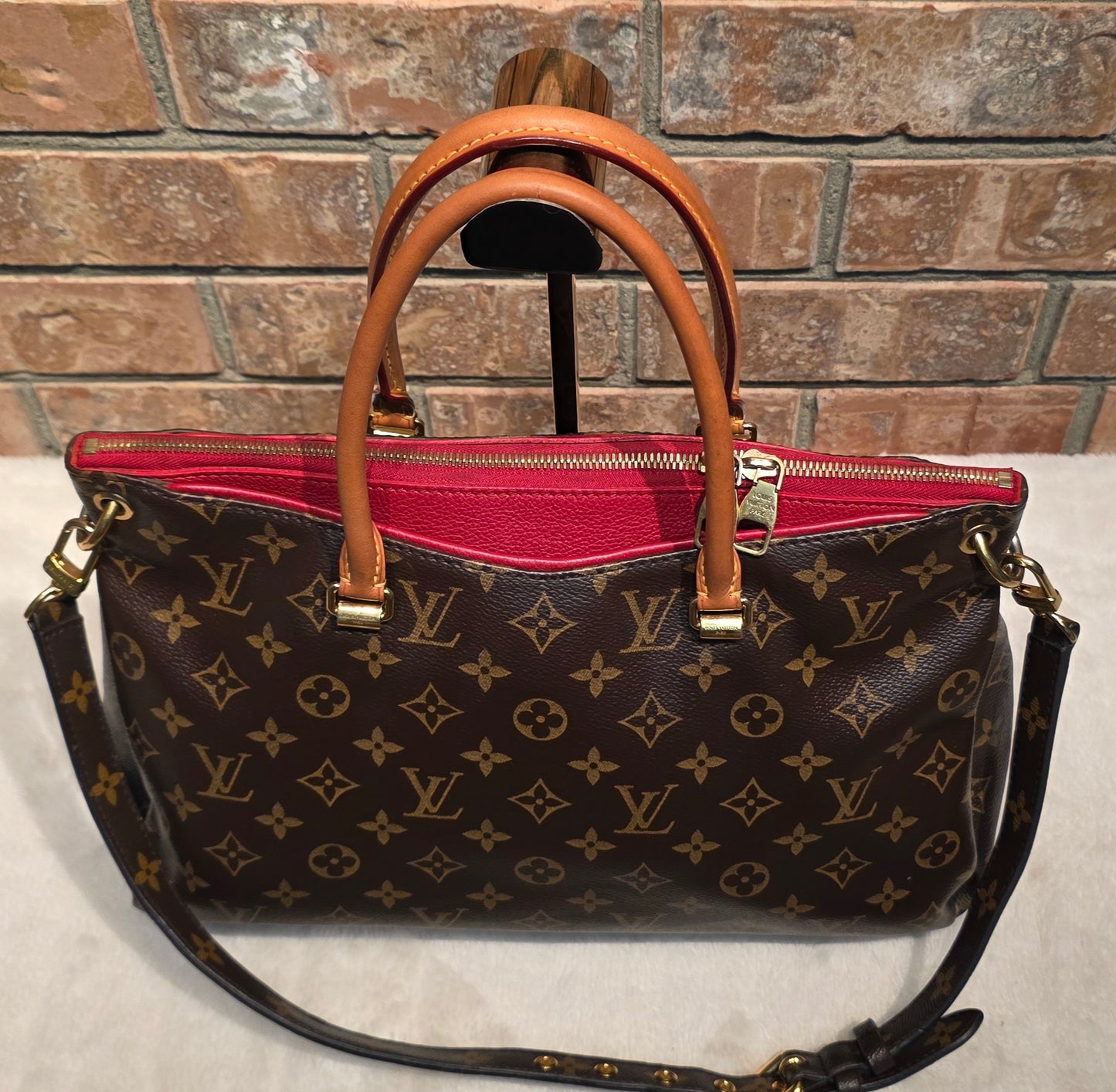 Authentic Louis Vuitton Pallas MM Red