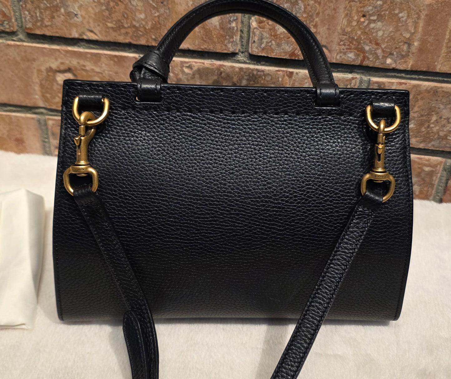 Authentic GG Marmont Top Handle Mini Black